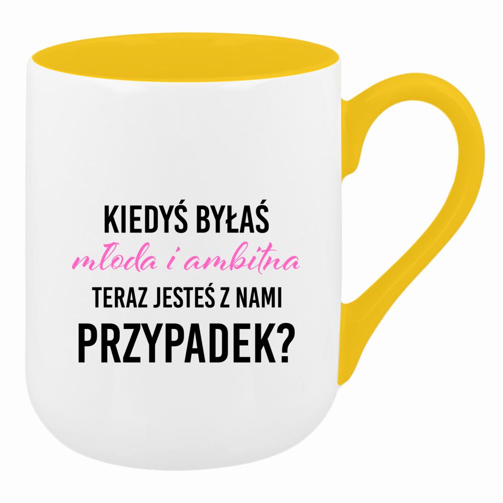Kiedyś byłaś młoda i ambitna kubek coffee kolor żółty