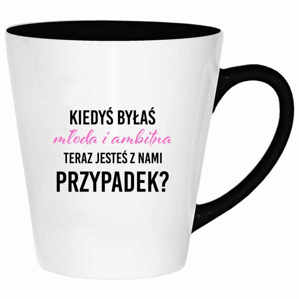 Kiedyś byłaś młoda i ambitna kubek latte kolor biały