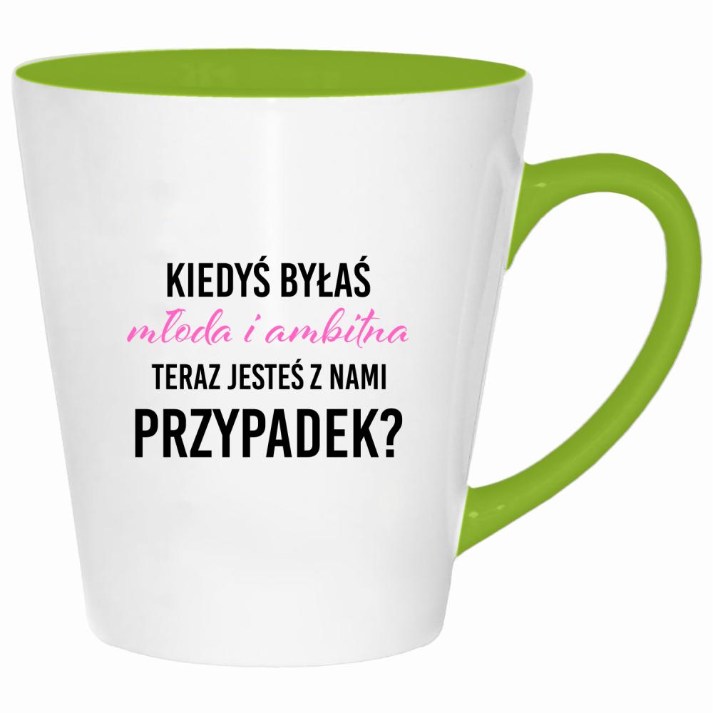 Kiedyś byłaś młoda i ambitna kubek latte kolor limonka