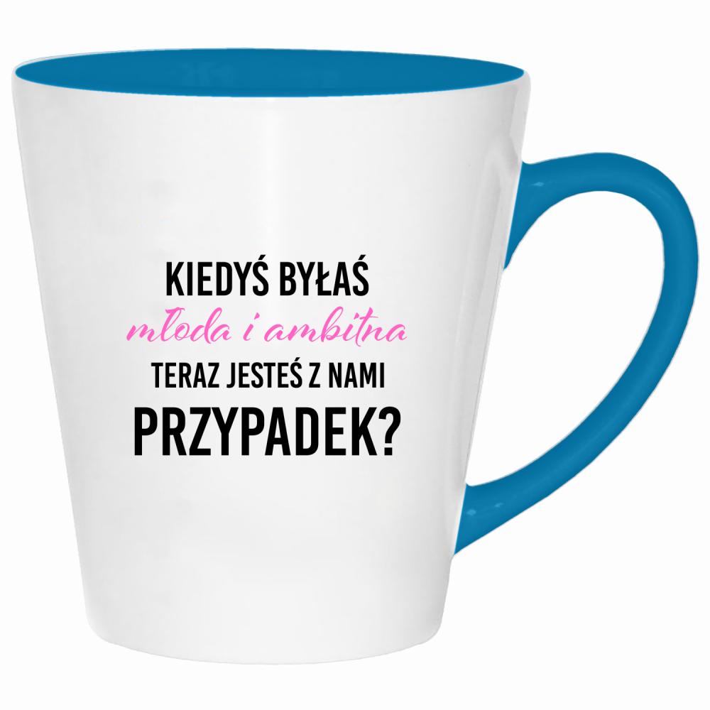 Kiedyś byłaś młoda i ambitna kubek latte kolor turkus