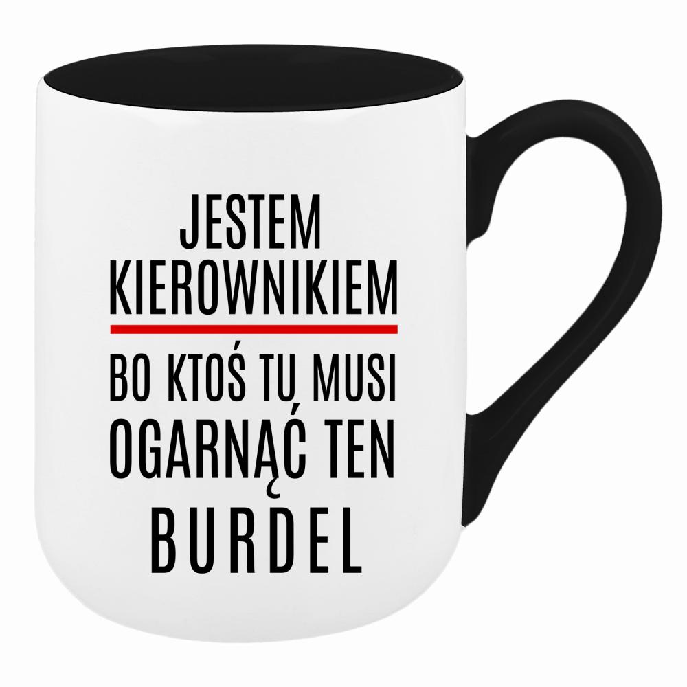 Kierownik ktoś musi ogarnąć ten burdel kubek coffee kolor niebieski
