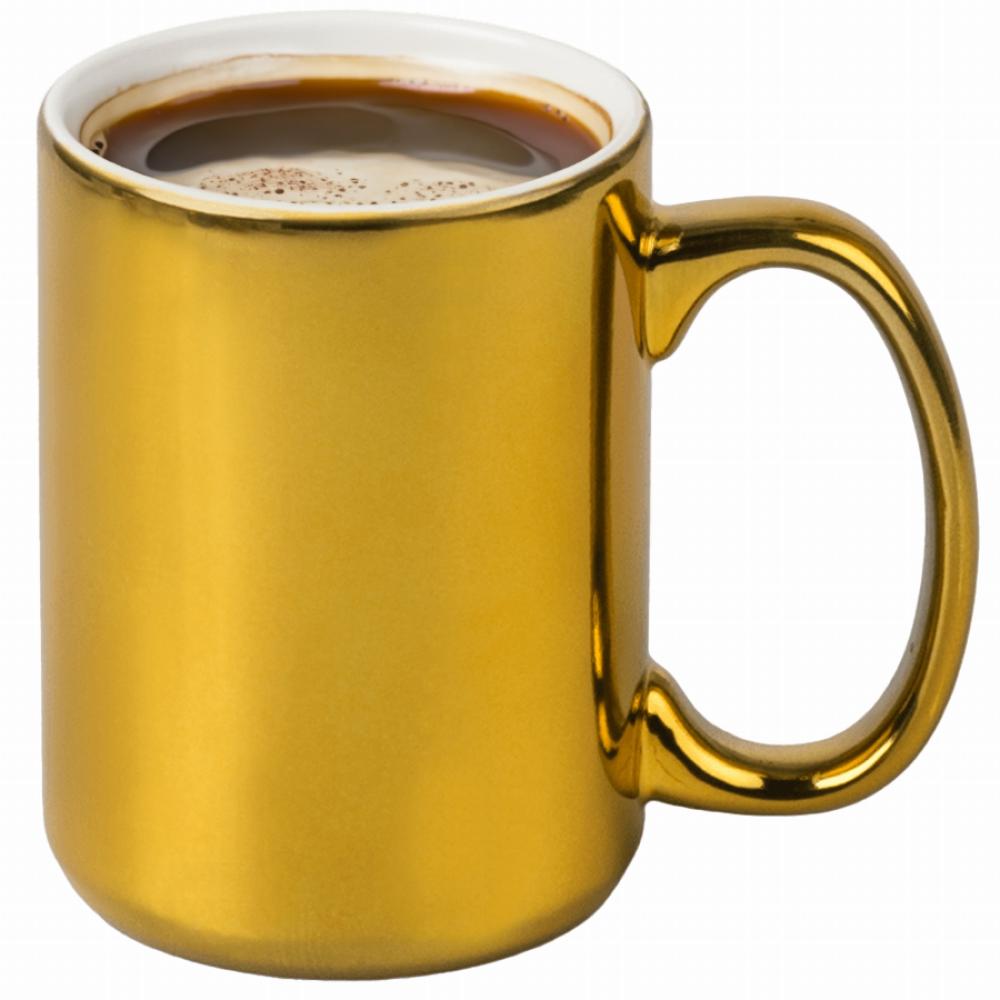 KIEROWNIK ZAMIESZANI kubek złoty kolor czerwony latte