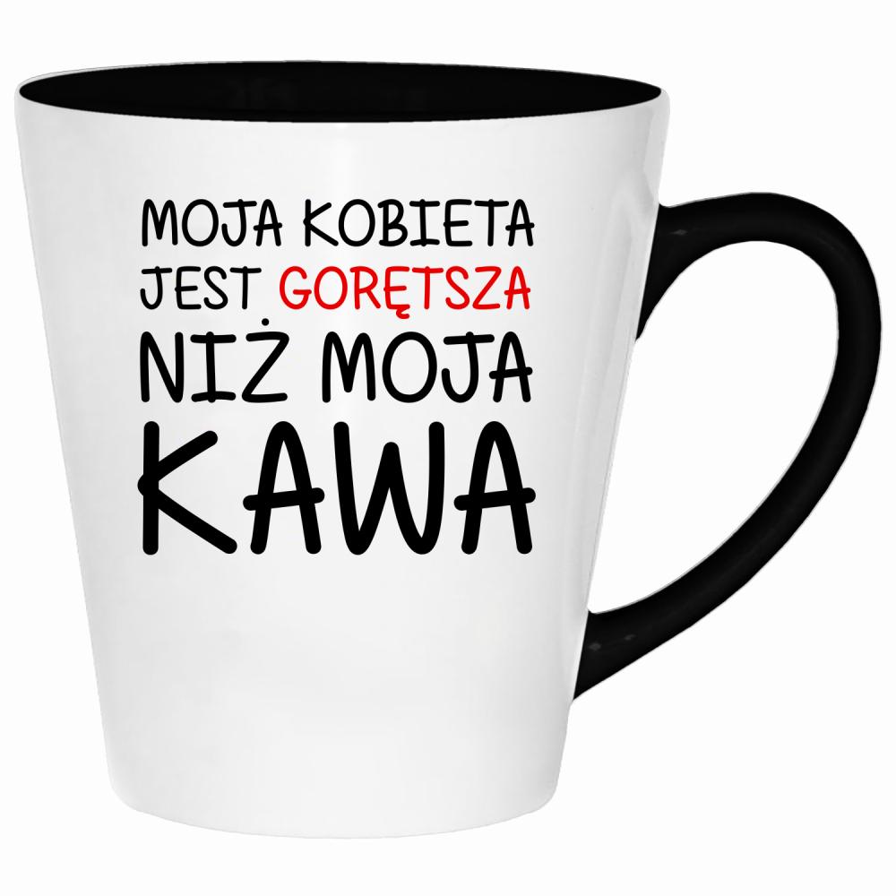 Kobieta jest gorętsza niż moja kawa kubek latte kolor zielony