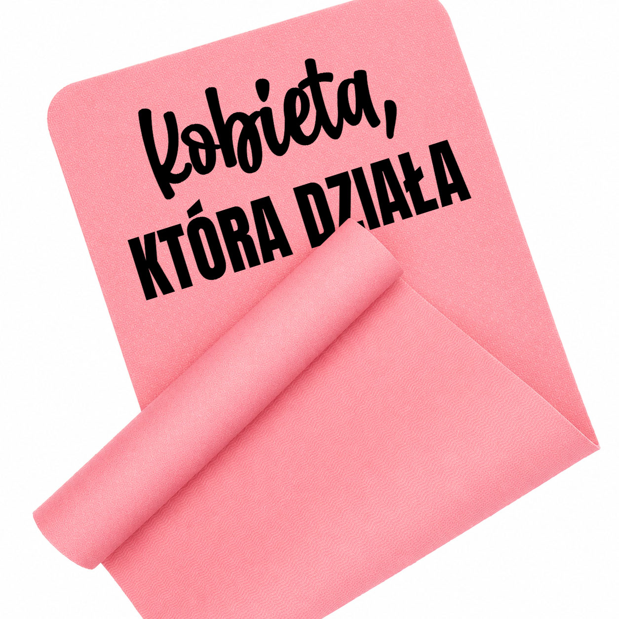 Kobieta, która działa mata piankowa do ćwiczeń kolor różowy mata