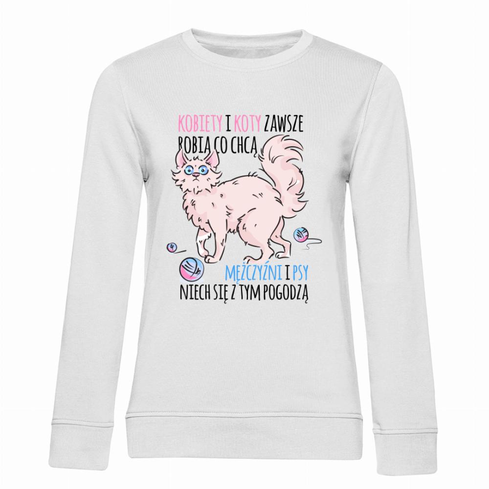 Kobiety i Koty robią co chcą bluza damska bez kaptura