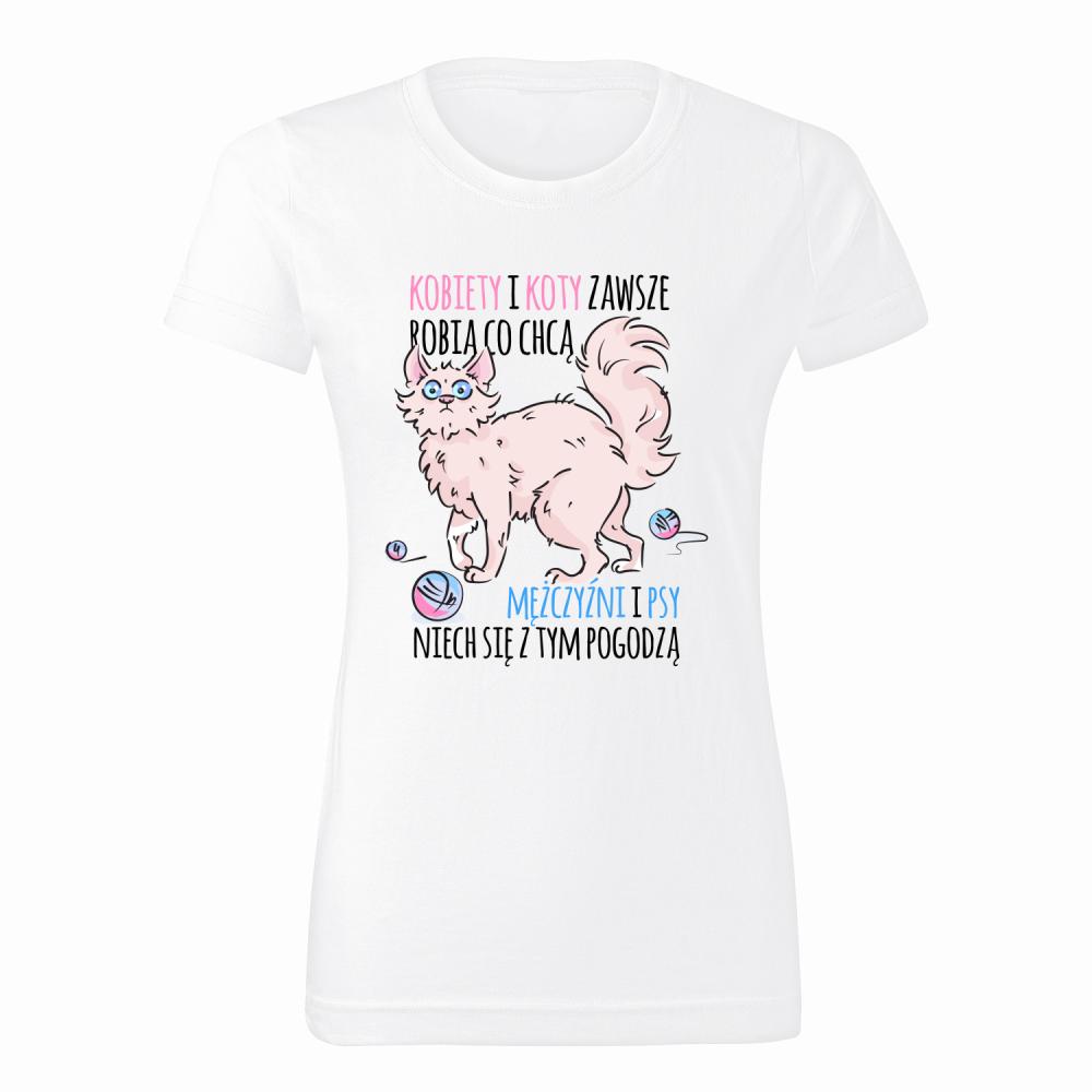 Kobiety i Koty robią co chcą koszulka damska
