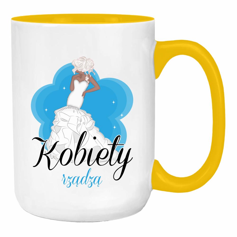 Kobiety rządzą 2 duży kubek ucho kolor kolor żółty