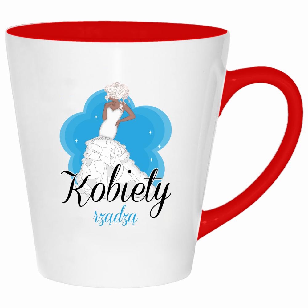 Kobiety rządzą 2 kubek latte kolor czerwony latte