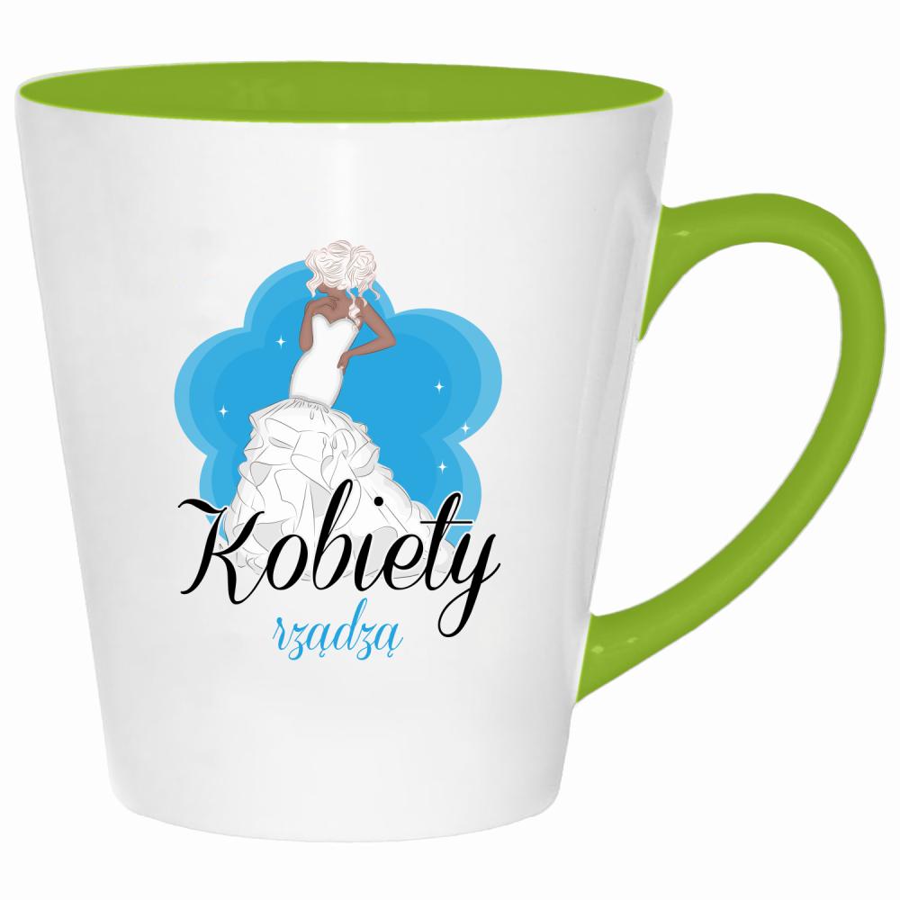 Kobiety rządzą 2 kubek latte kolor limonka