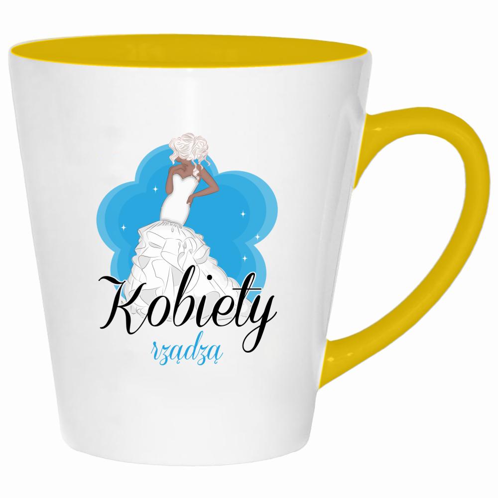 Kobiety rządzą 2 kubek latte kolor żółtyy