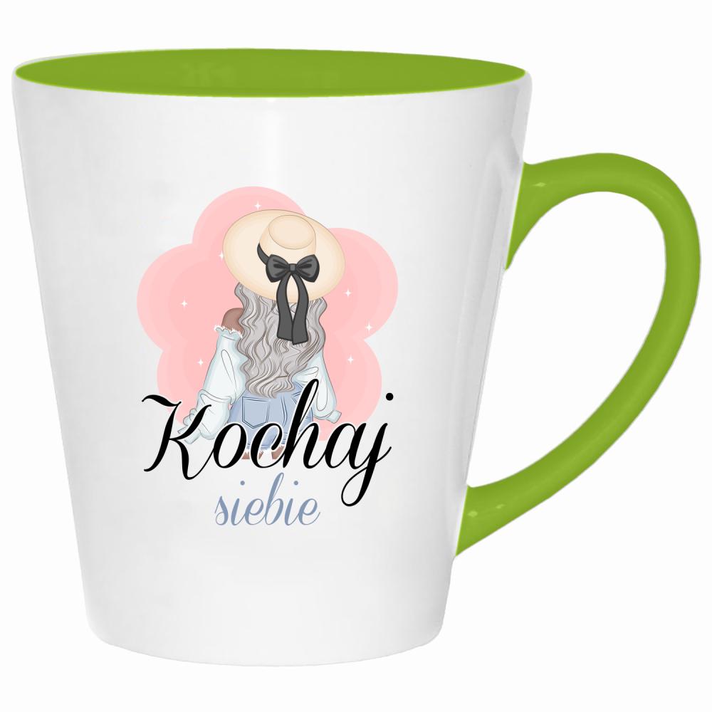 Kochaj siebie kubek latte kolor limonka