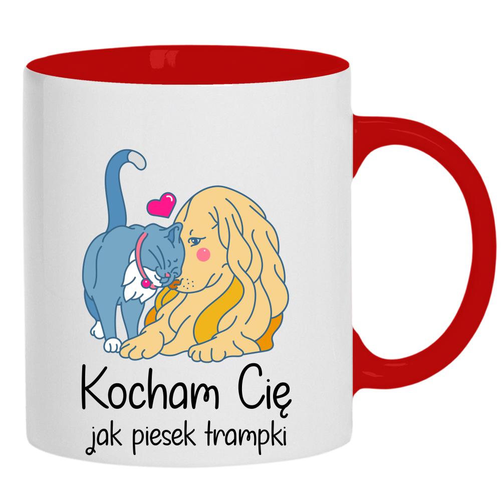 Kocham Cię jak piesek trampki kubek ucho kolor