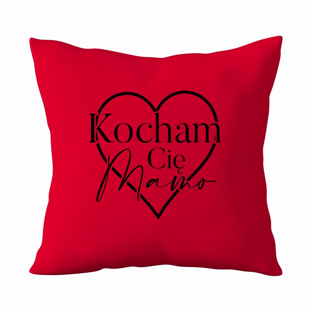 Kocham Cię Mamo poduszka kolor czerwony