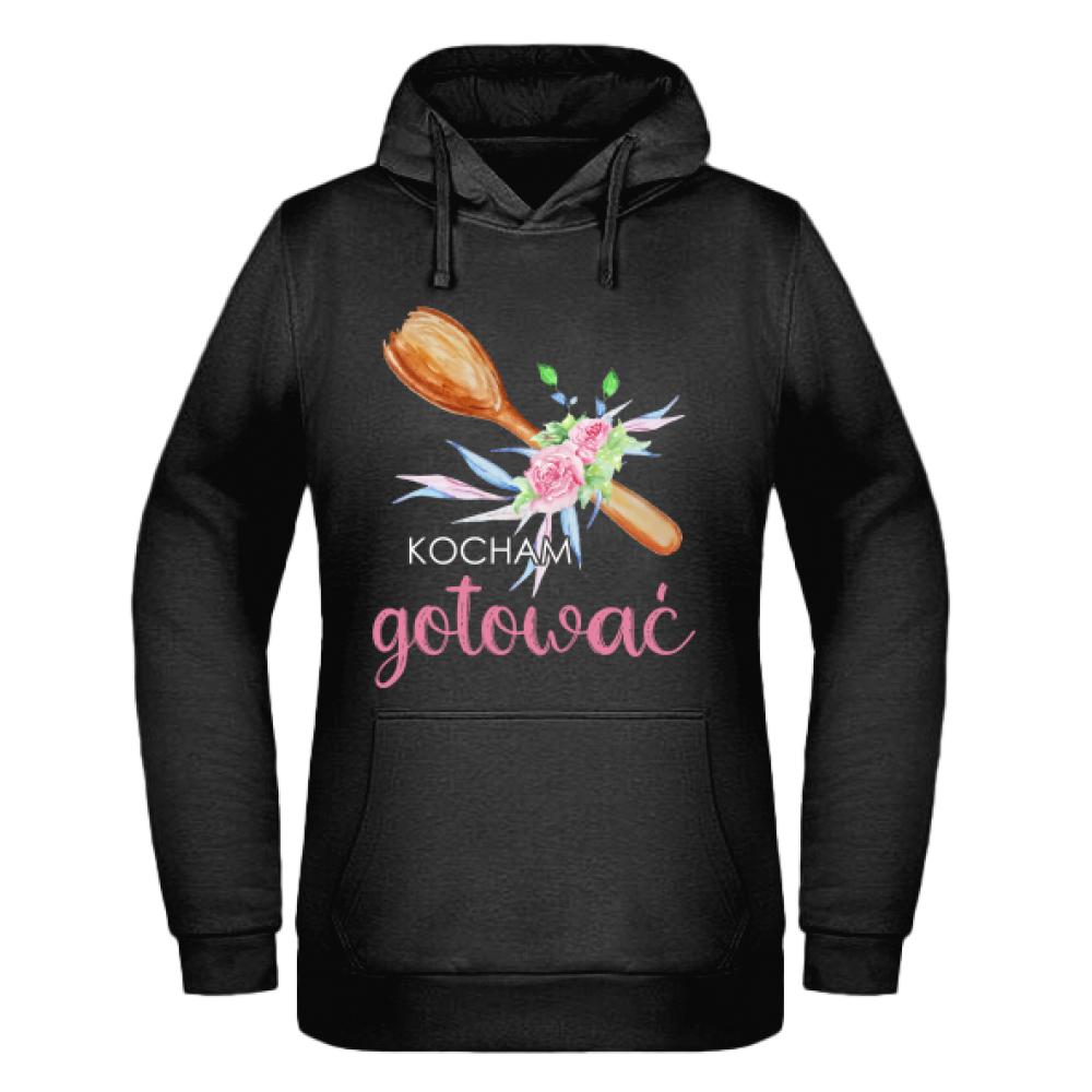 Kocham gotować bluza damska z kapturem