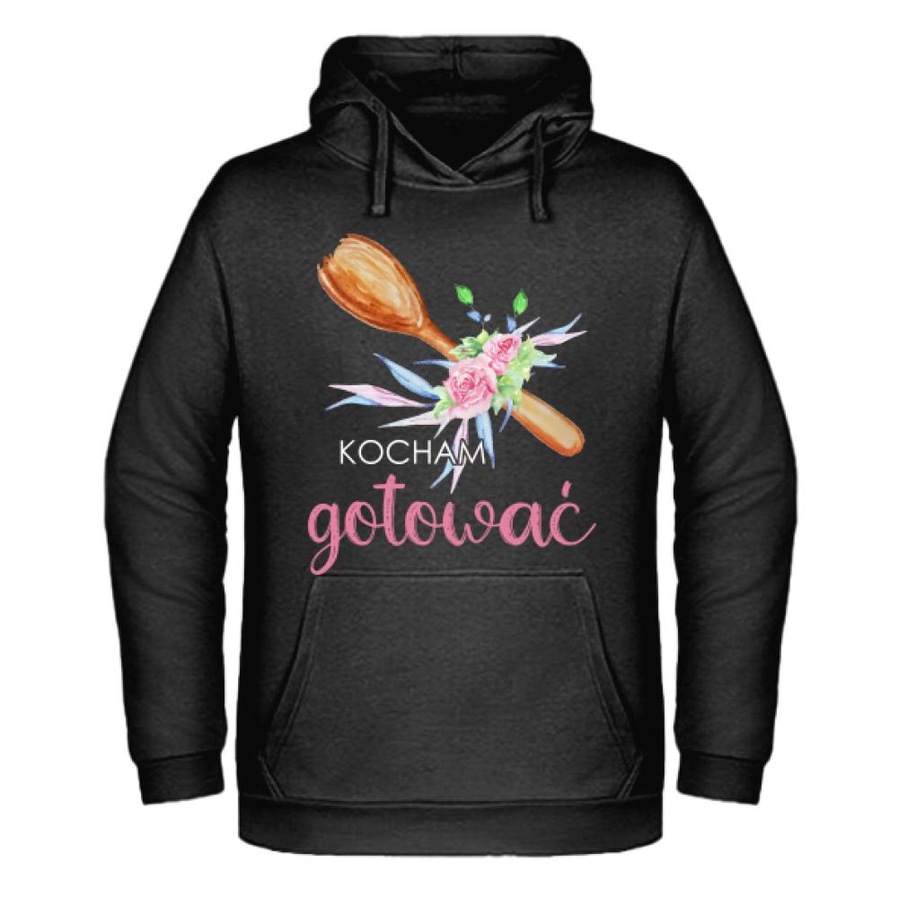 Kocham gotować bluza męska z kapturem
