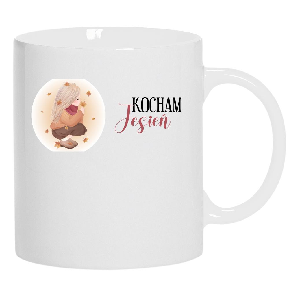 Kocham jesień kubek ucho kolor kolor biały
