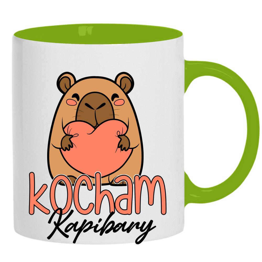 Kocham kapibary kubek ucho kolor kolor zielony
