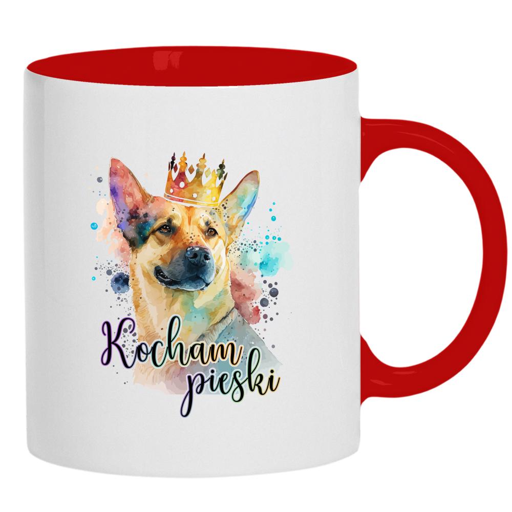 Kocham pieski kubek ucho kolor kolor biały