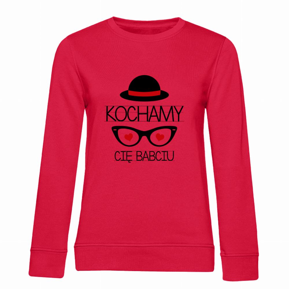 Kochamy Cię Babciu bluza damska bez kaptura kolor czerwony
