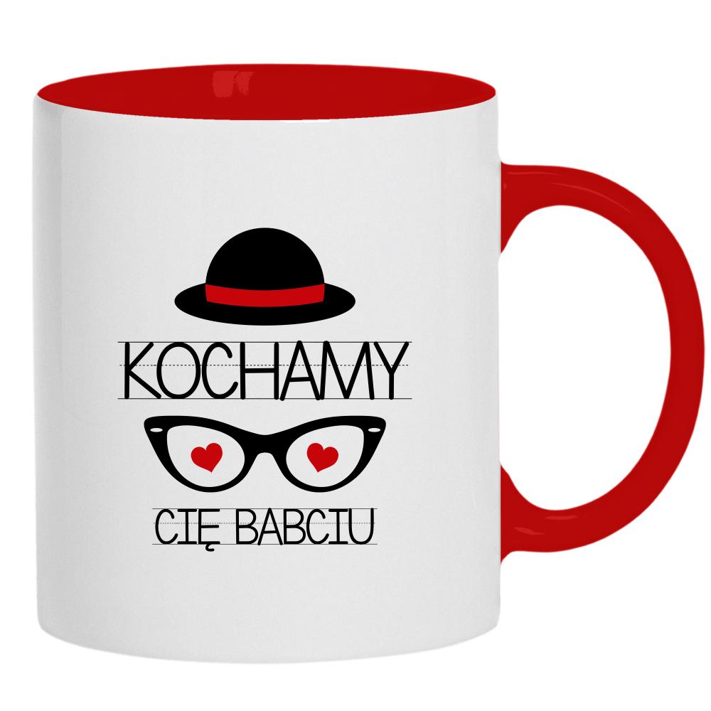 Kochamy Cię Babciu kubek ucho kolor kolor czerwony