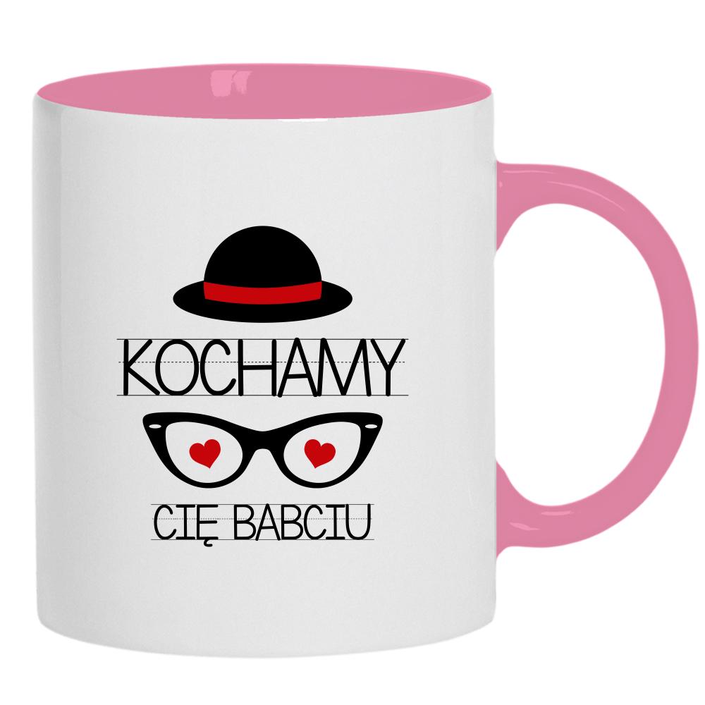 Kochamy Cię Babciu kubek ucho kolor kolor różowy