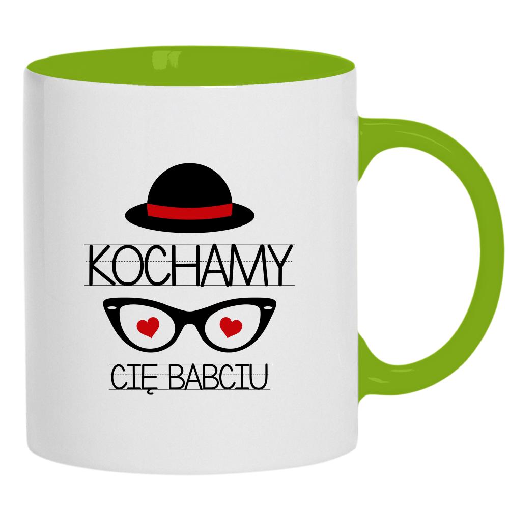 Kochamy Cię Babciu kubek ucho kolor kolor zielony
