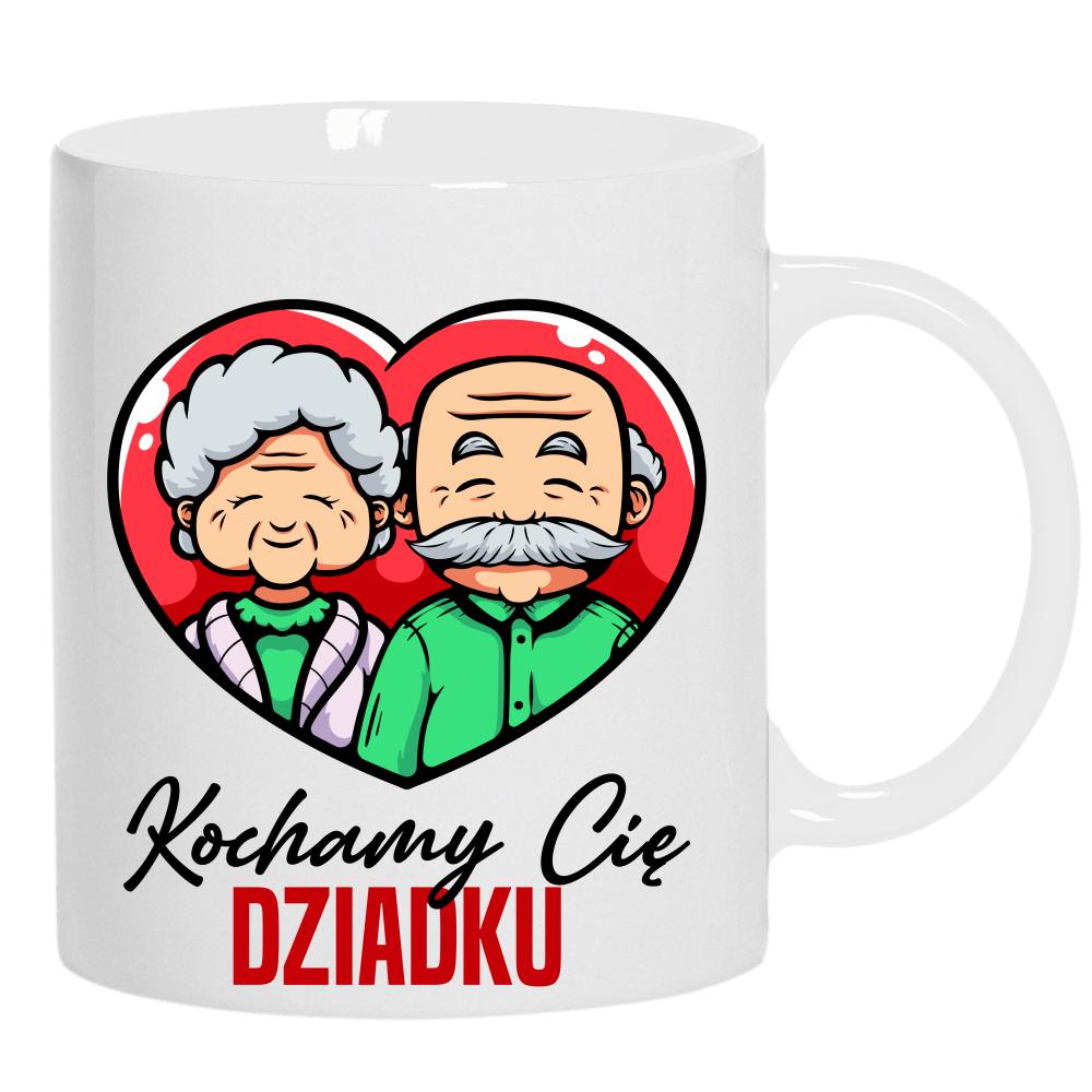 Kochamy Cię Dziadku kubek ucho kolor kolor biały