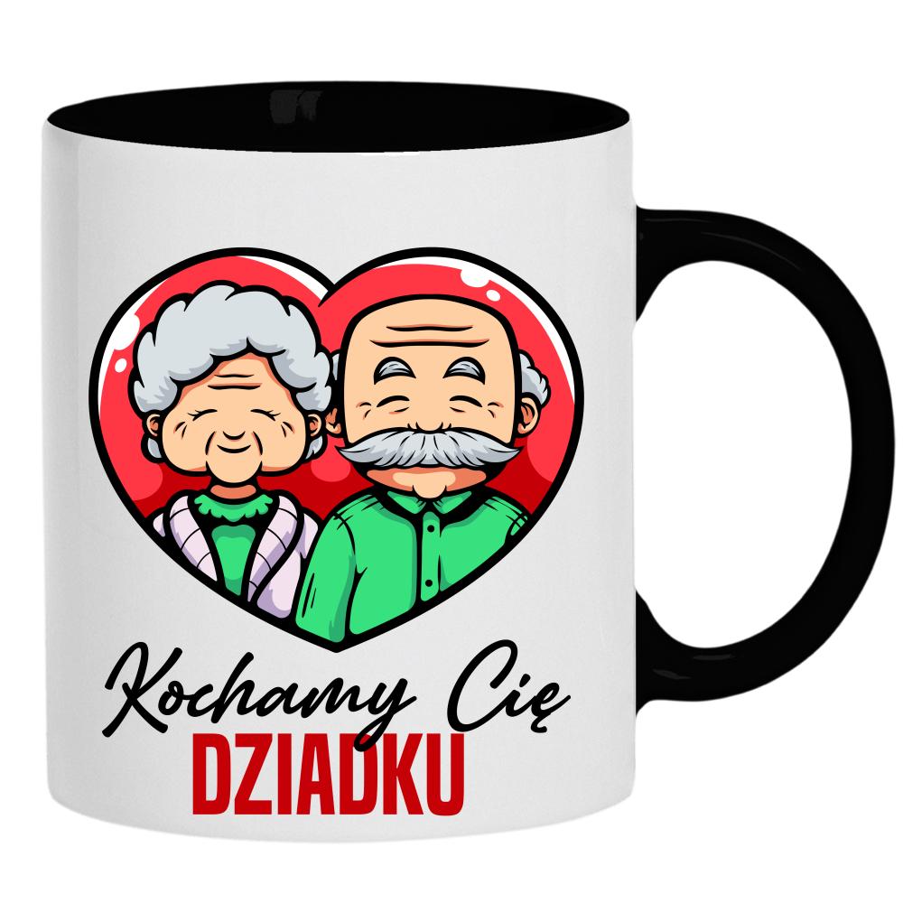 Kochamy Cię Dziadku kubek ucho kolor kolor czarnyy