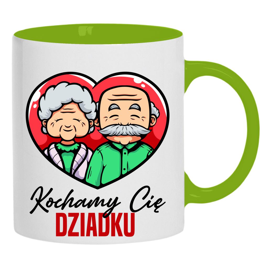 Kochamy Cię Dziadku kubek ucho kolor kolor zielony