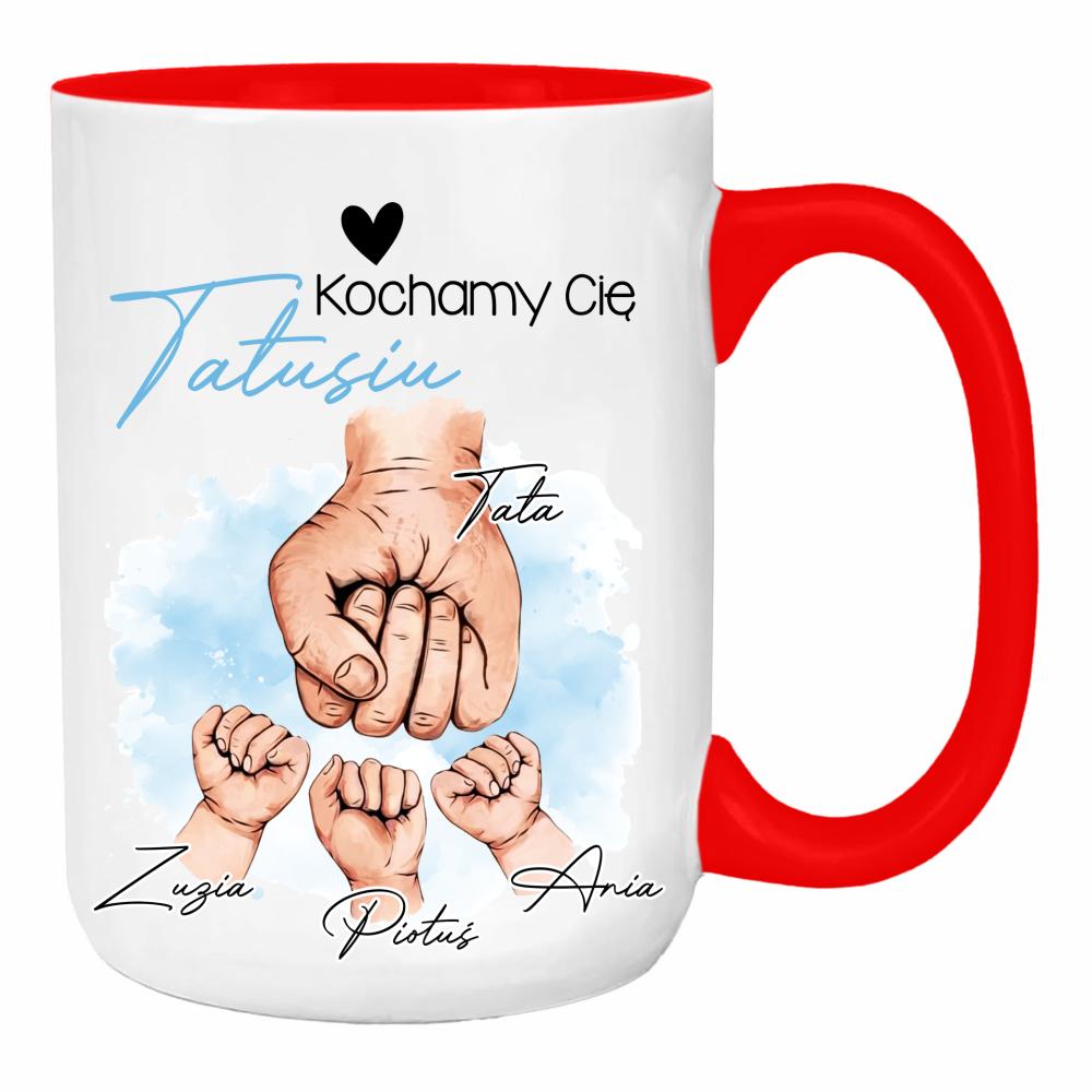 Kochamy Cię, Tatusiu duży kubek ucho kolor kolor red