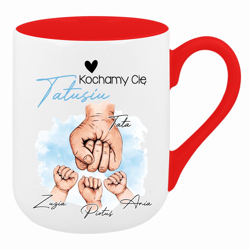 Kochamy Cię, Tatusiu kubek coffee kolor czerwony latte