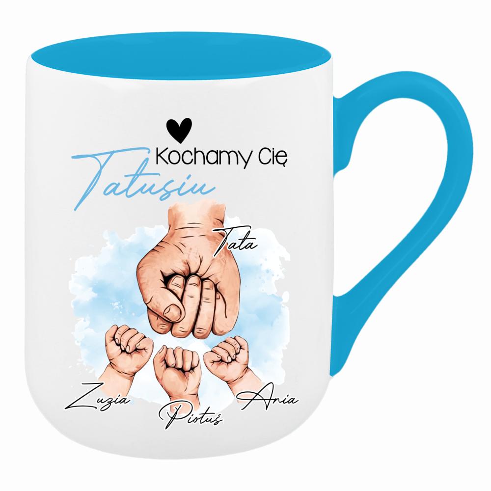 Kochamy Cię, Tatusiu kubek coffee kolor turkusowy