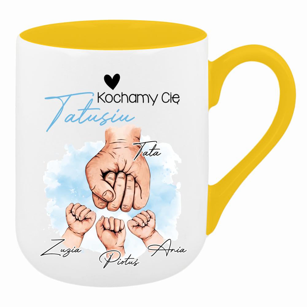 Kochamy Cię, Tatusiu kubek coffee kolor żółty
