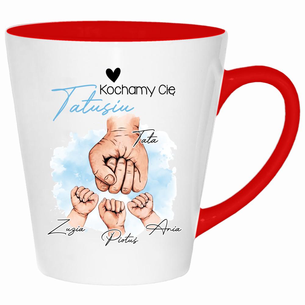 Kochamy Cię, Tatusiu kubek latte kolor czerwony latte