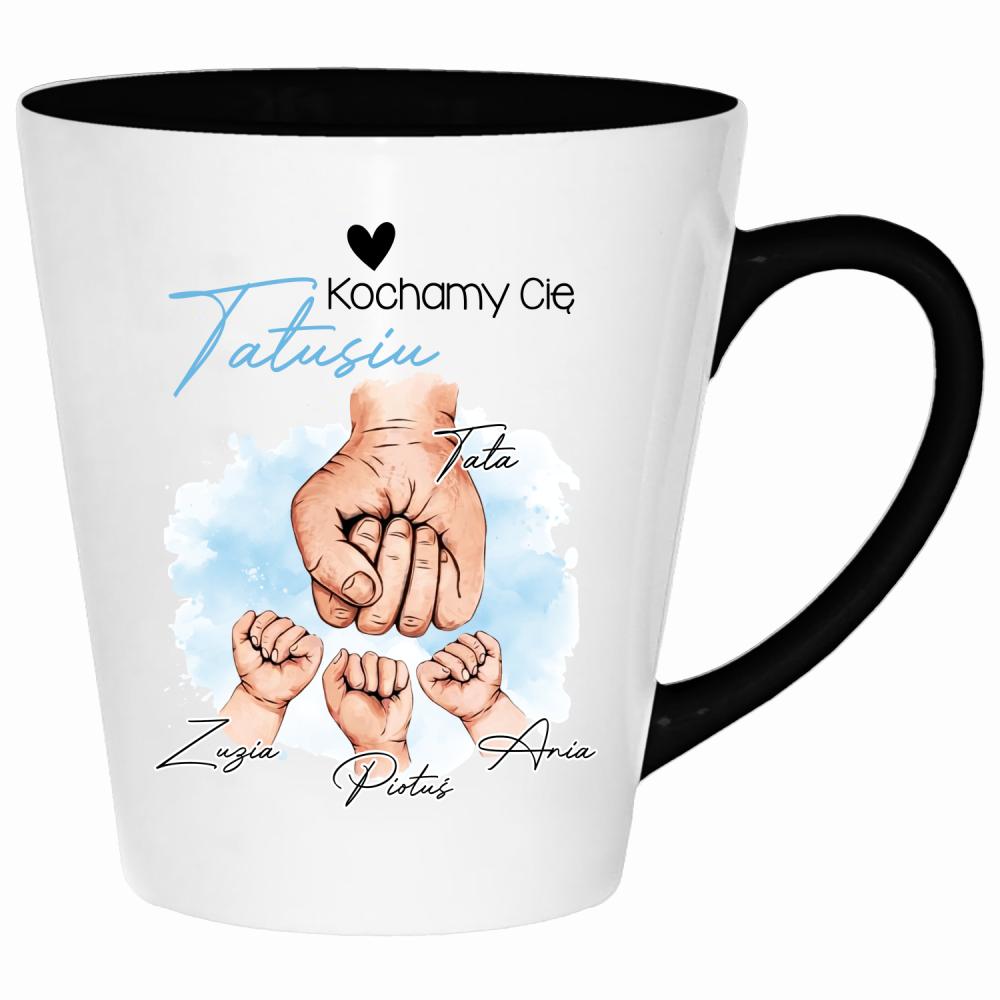 Kochamy Cię, Tatusiu kubek latte kolor jasnofioletowy