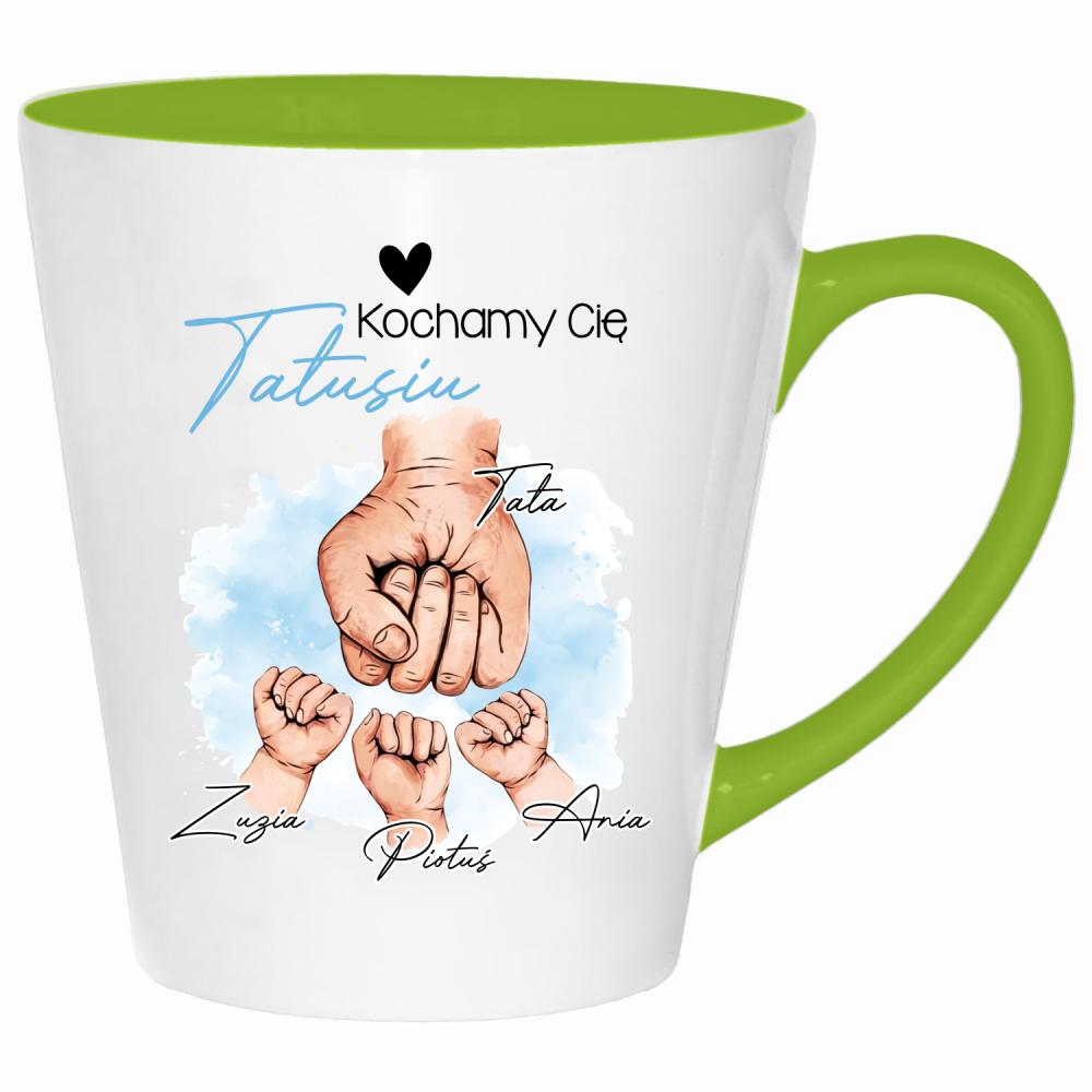 Kochamy Cię, Tatusiu kubek latte kolor limonka