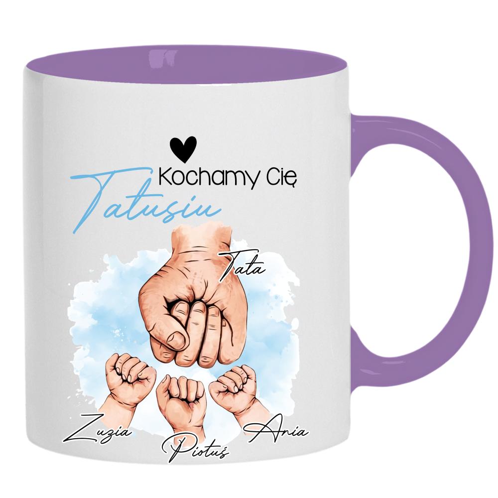 Kochamy Cię, Tatusiu kubek ucho kolor kolor jasnofioletowy