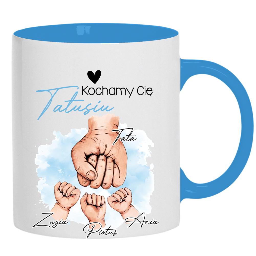 Kochamy Cię, Tatusiu kubek ucho kolor kolor jasnoniebieski