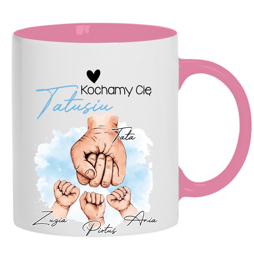 Kochamy Cię, Tatusiu kubek ucho kolor kolor różowy