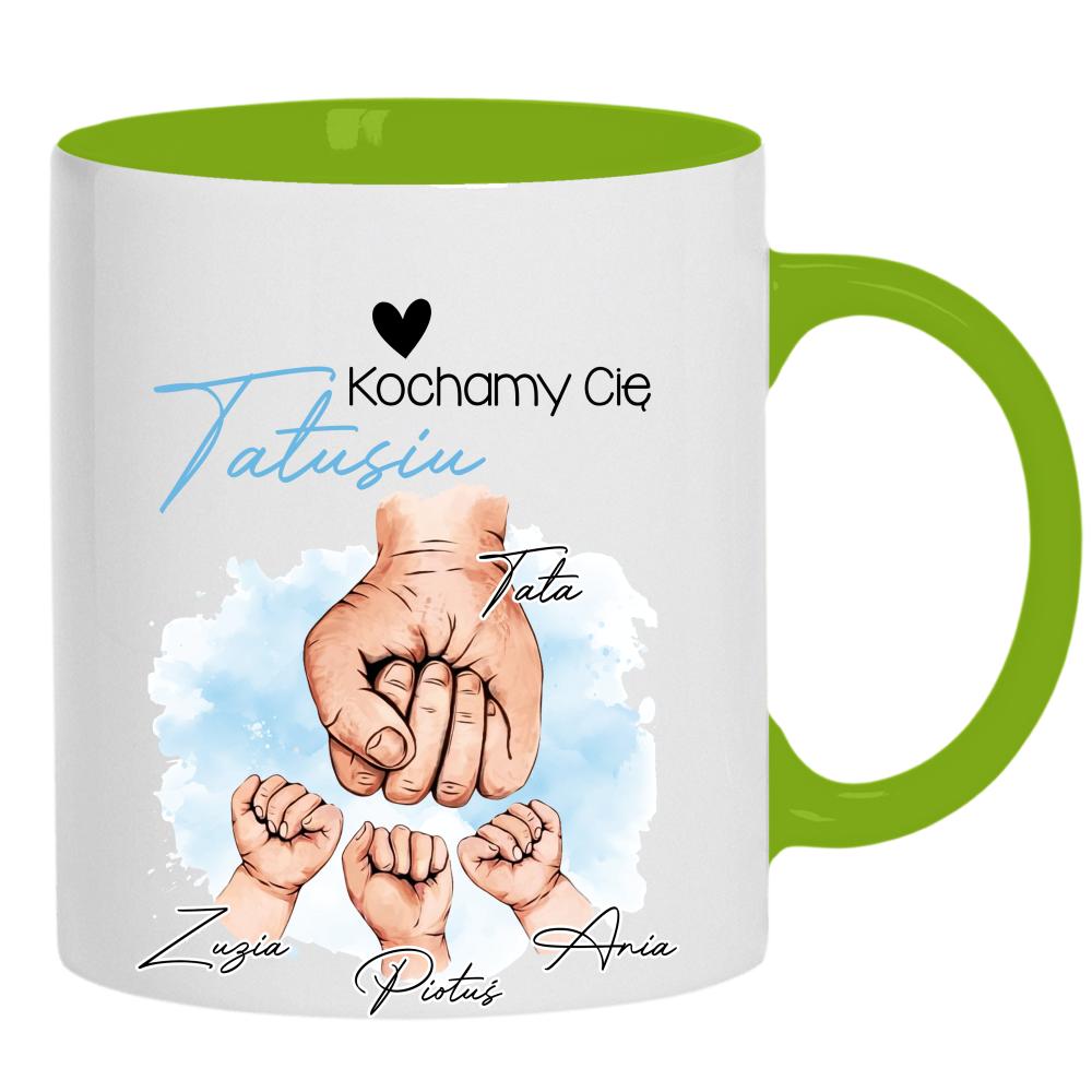 Kochamy Cię, Tatusiu kubek ucho kolor kolor zielony