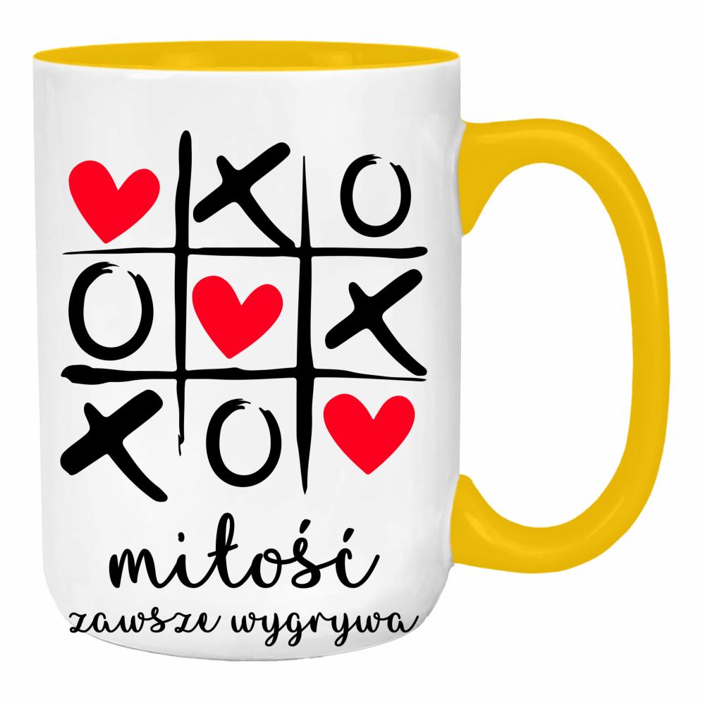 Kochanie pamiętaj, że nie ważne gdzie jestem duży kubek ucho kolor kolor żółty