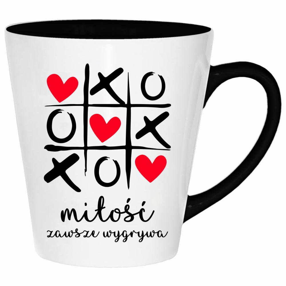 Kochanie pamiętaj, że nie ważne gdzie jestem kubek latte kolor czarnyy