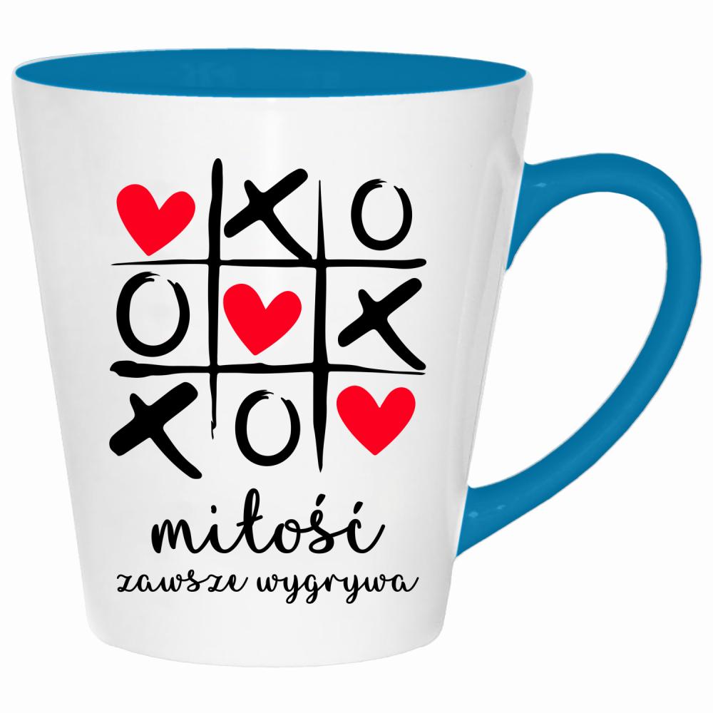 Kochanie pamiętaj, że nie ważne gdzie jestem kubek latte kolor turkus