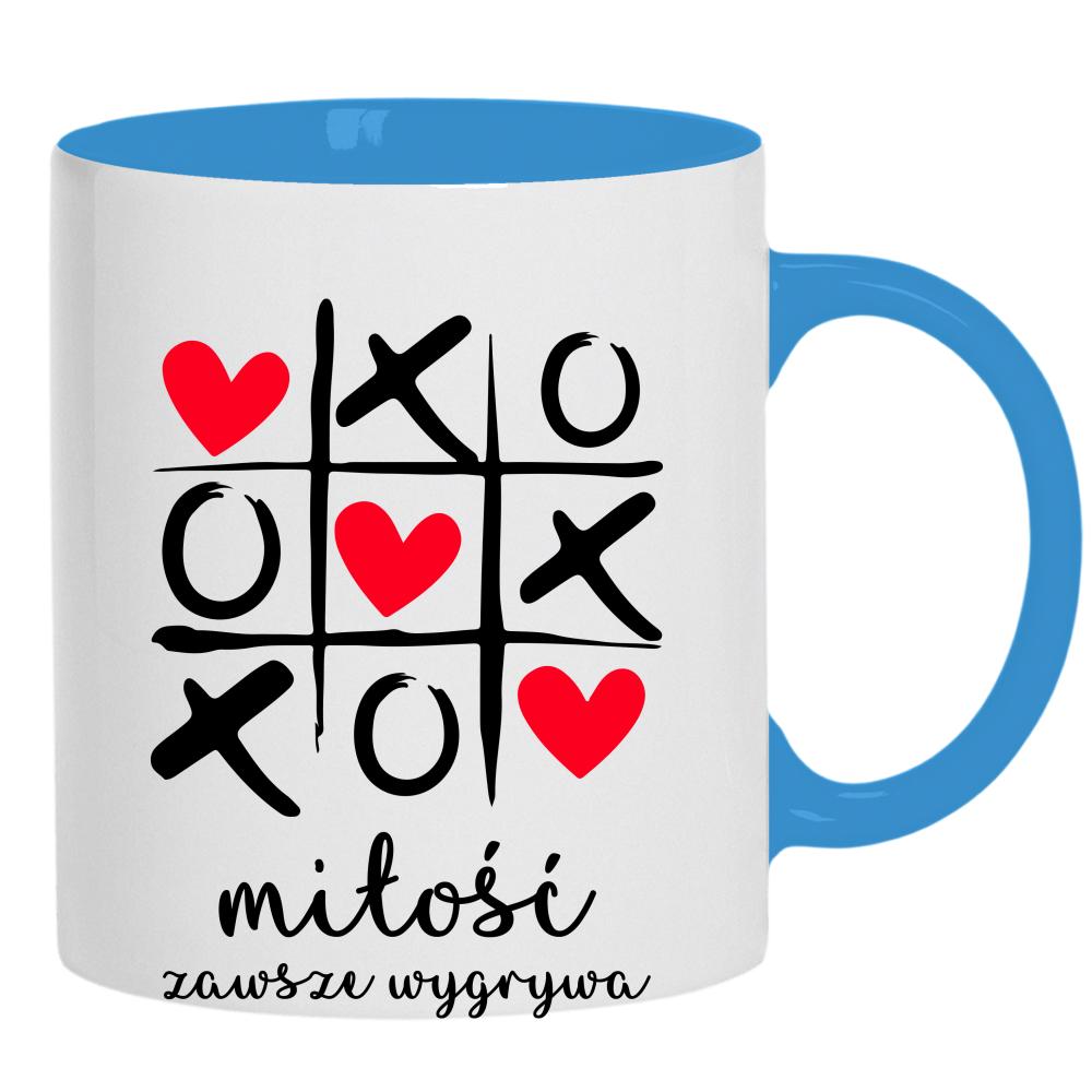 Kochanie pamiętaj, że nie ważne gdzie jestem kubek ucho kolor kolor jasnoniebieski