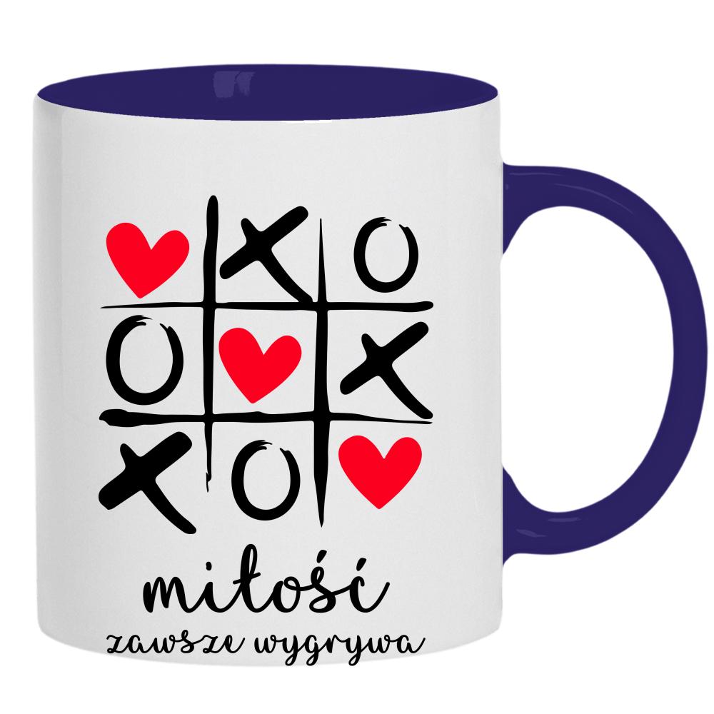 Kochanie pamiętaj, że nie ważne gdzie jestem kubek ucho kolor kolor navy