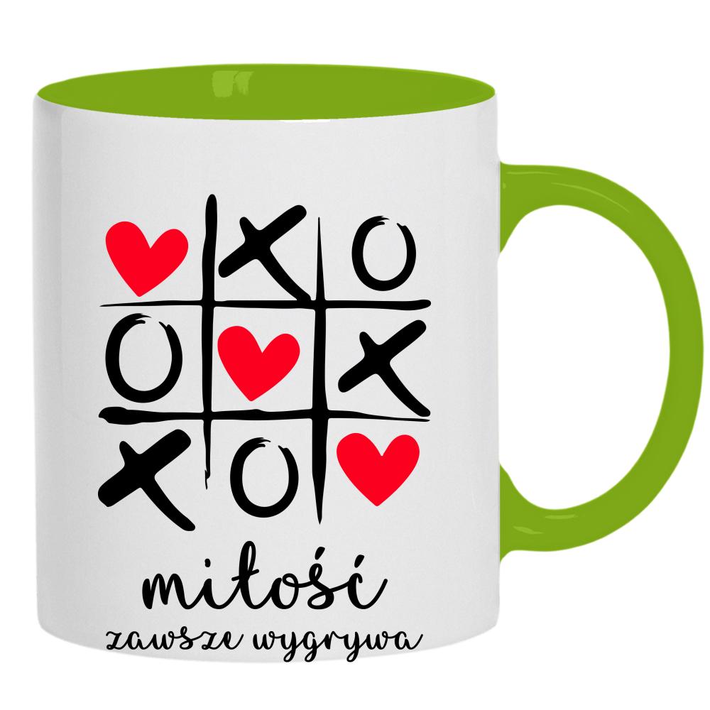 Kochanie pamiętaj, że nie ważne gdzie jestem kubek ucho kolor kolor zielony