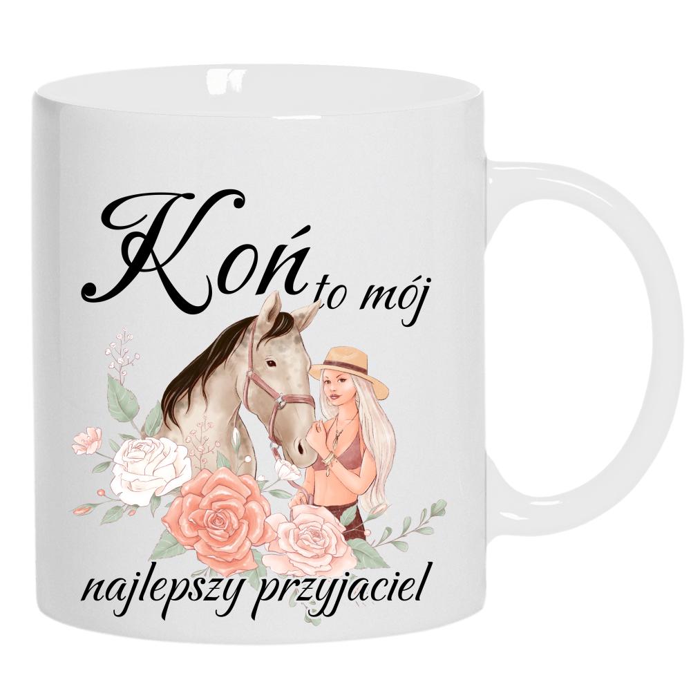 Koń to mój najlepszy przyjaciel kubek ucho kolor kolor biały