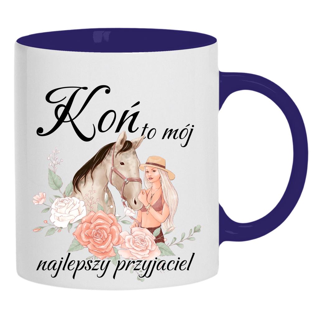 Koń to mój najlepszy przyjaciel kubek ucho kolor kolor navy