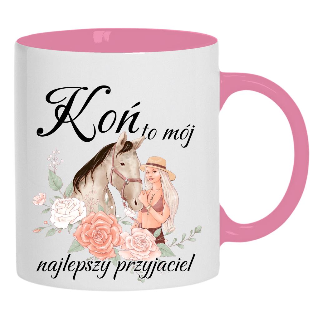 Koń to mój najlepszy przyjaciel kubek ucho kolor kolor różowy