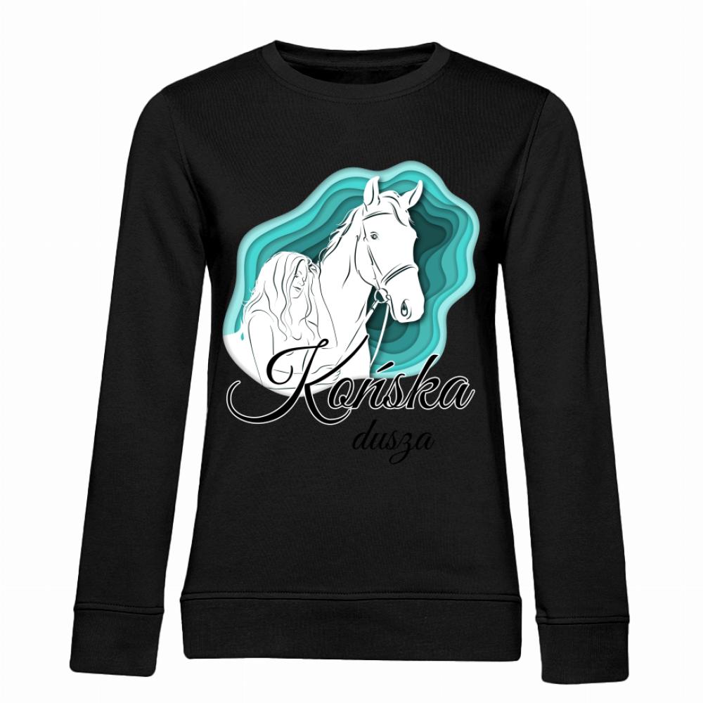 Końska dusza bluza damska bez kaptura kolor navy